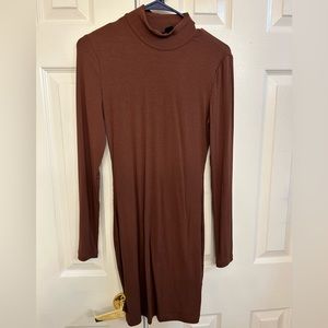 Brown bodycon dress